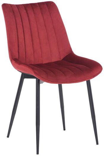 Chaise Donatello Velours Rouge 6x61cm 1