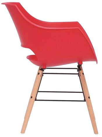 Ferruccia Chaise de Salle à Manger Plastique Rouge 6x58cm 2