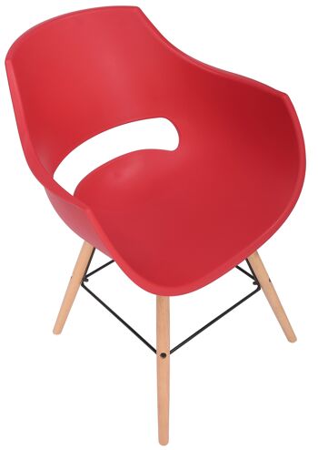 Ferruccia Chaise de Salle à Manger Plastique Rouge 6x58cm 4