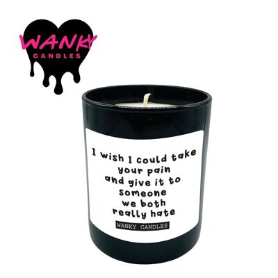 3 x Wanky Candle Black Jar Scented Candles - I wish I could take away your pain - WCBJ186