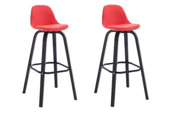 Palombina Lot de 2 Tabourets de Bar Similicuir Rouge 8x44cm 3