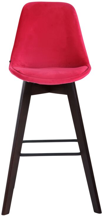 Frossasco Lot de 2 Tabourets de Bar Velours Rouge 7x56cm 2