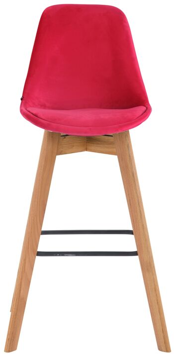 Montanera Lot de 2 Tabourets de Bar Velours Rouge 7x56cm 2