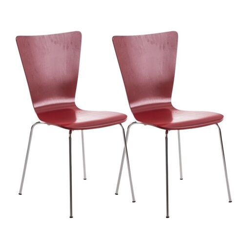 Abetemozzo Set van 2 Bezoekersstoelen Hout Rood 8x50cm