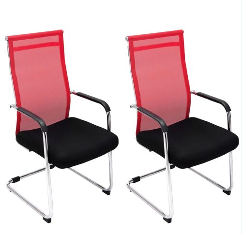 Acciarella Set van 2 Bezoekersstoelen Kunstleer Rood 9x62cm