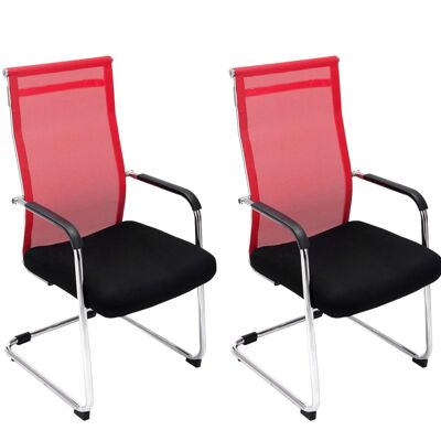 Acciarella Set van 2 Bezoekersstoelen Kunstleer Rood 9x62cm