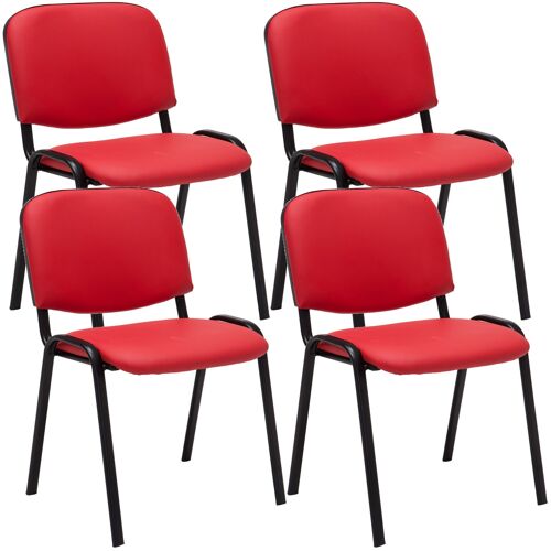 Acquarotta Set van 4 Bezoekersstoelen Kunstleer Rood 4x53cm