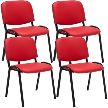 Acquarotta Set de 4 Chaises visiteurs Similicuir Rouge 4x53cm 1