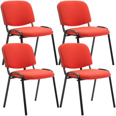 Acquasalsa Set van 4 Bezoekersstoelen Stof Rood 4x53cm
