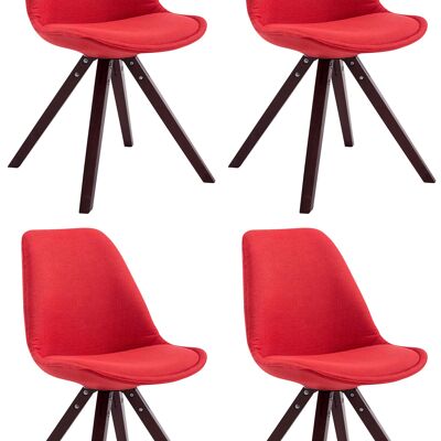 Acquasanta Set van 4 Bezoekersstoelen Stof Rood 6x56cm