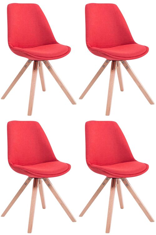 Altrocanto Set van 4 Bezoekersstoelen Stof Rood 6x56cm