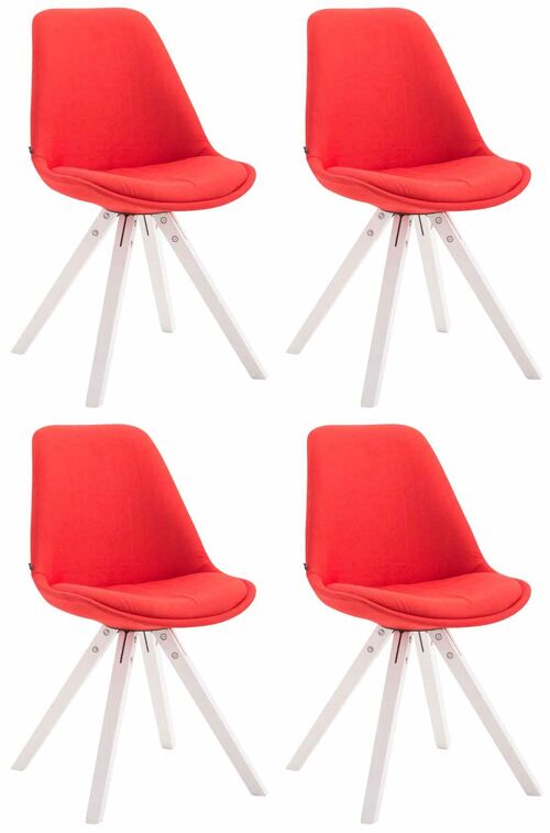 Angilletta Set van 4 Bezoekersstoelen Stof Rood 6x56cm
