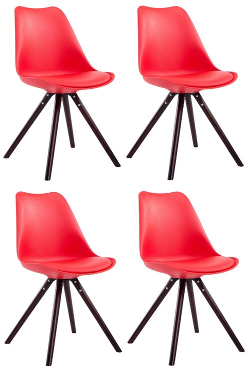 Annunziata Set van 4 Bezoekersstoelen Kunstleer Rood 6x56cm