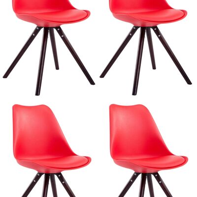 Annunziata Set van 4 Bezoekersstoelen Kunstleer Rood 6x56cm