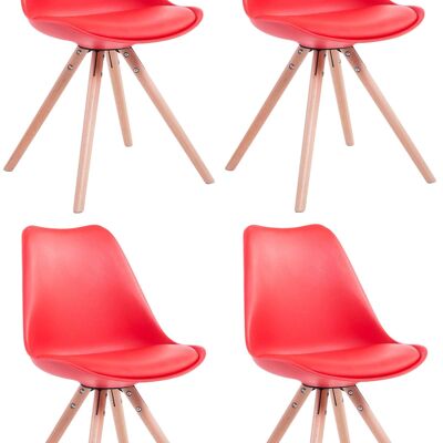 Aquasparta Set van 4 Bezoekersstoelen Kunstleer Rood 6x56cm