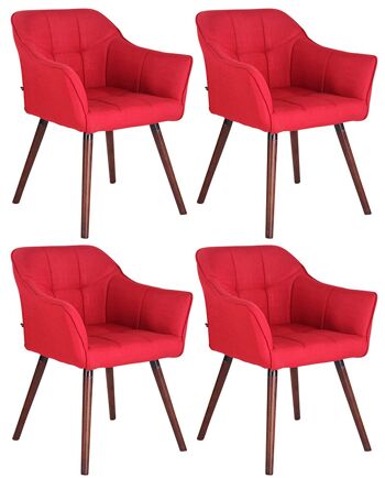 Ballarhome Lot de 4 Chaises de Salle à Manger Tissu Rouge 5x59cm 4