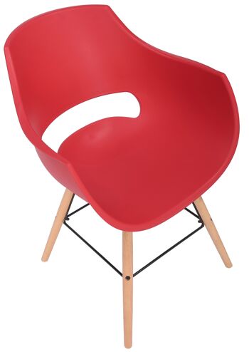 Borgonuovo Lot de 4 Chaises Plastique Rouge 6x58cm 4