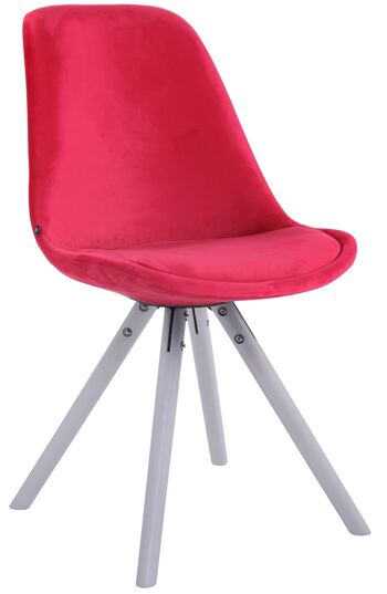 Calamonaci Lot de 4 Chaises Velours Rouge 6x56cm 2