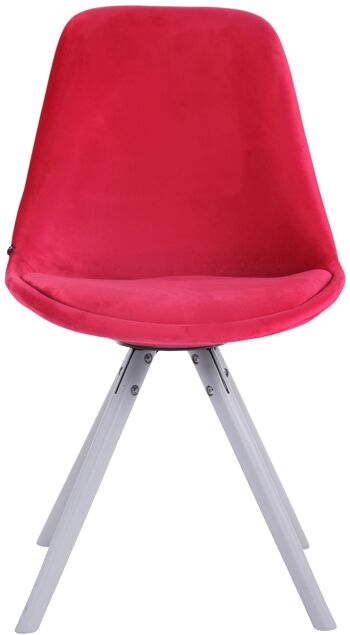 Calamonaci Lot de 4 Chaises Velours Rouge 6x56cm 3