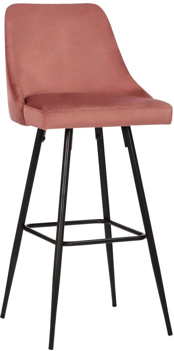 Tabouret de Bar Cardabello Velours Rose 7x52cm 1