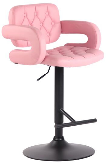 Tabouret de Bar Cardarelli Cuir Artificiel Rose 14x55cm 1