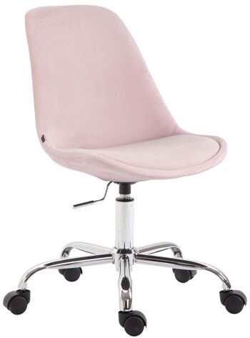 Casafredda Chaise de bureau Velours Rose 11x54cm 1