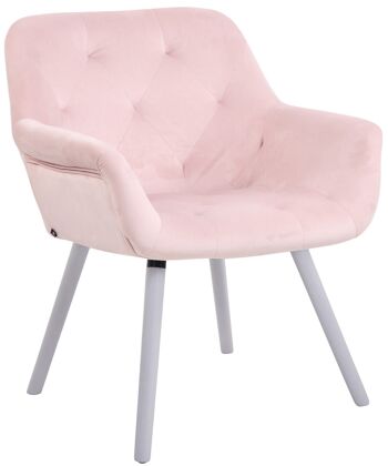Castagnero Chaise de salle à manger Velours Rose 10x60cm 1
