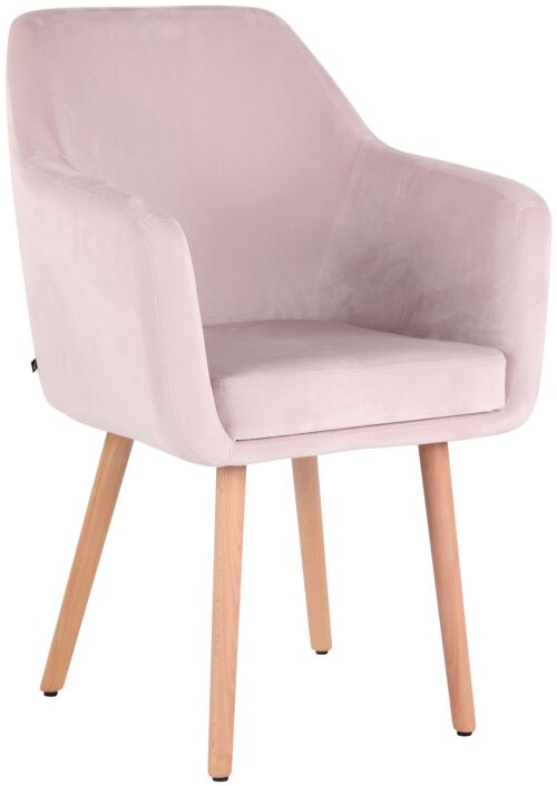 Castilenti Eetkamerstoel Fluweel Roze 10x58cm