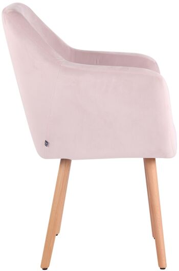 Catalimita Chaise de salle à manger Velours Rose 10x58cm 3