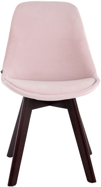 Cesariello Chaise de salle à manger Velours Rose 6x55cm 2