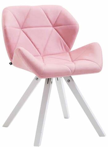 Collelongo Chaise de salle à manger Cuir artificiel Rose 6x52cm 1