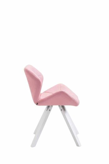Collelongo Chaise de salle à manger Cuir artificiel Rose 6x52cm 3