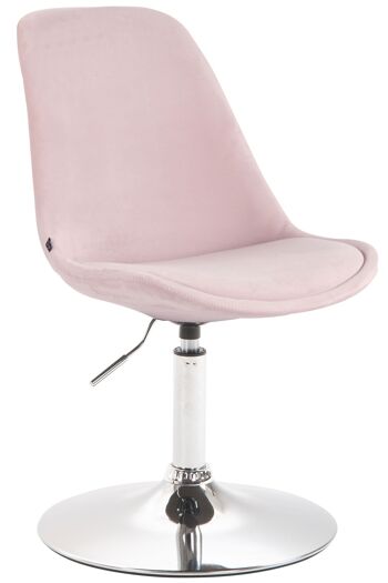 Collelungo Chaise de salle à manger Velours Rose 6x57cm 1
