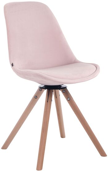 Colleolivo Chaise de salle à manger Velours Rose 6x56cm 1