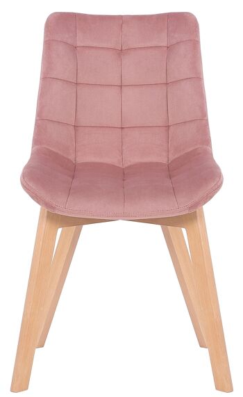 Colleverde Chaise de salle à manger Velours Rose 6x61cm 2