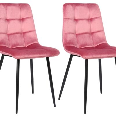 Compagnoni Set van 2 Eetkamerstoelen Roze 5x52cm