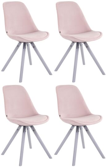 Corvatello Lot de 4 Chaises de Salle à Manger Velours Rose 6x56cm 1