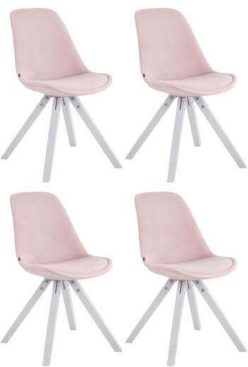 Crocefisso Lot de 4 Chaises Velours Rose 6x56cm 1