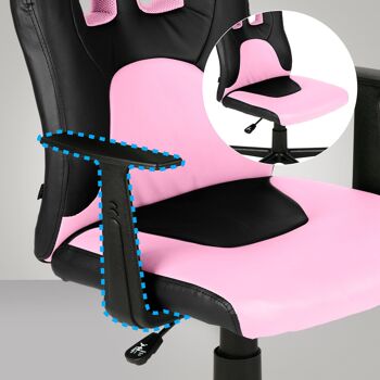Crocicchie Chaise de Bureau Faux Cuir Rose 12x59cm 4