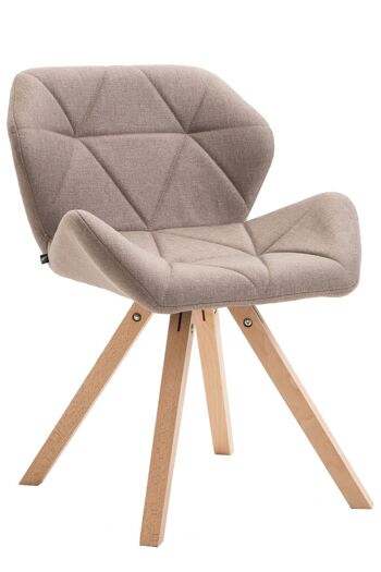 Pressocito Chaise de salle à manger Tissu Taupe 6x52cm 3