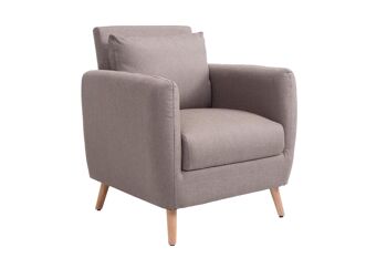 Fauteuil Russolillo Tissu Taupe 68cm 1