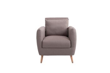 Fauteuil Russolillo Tissu Taupe 68cm 2