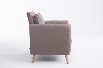 Fauteuil Russolillo Tissu Taupe 68cm 3