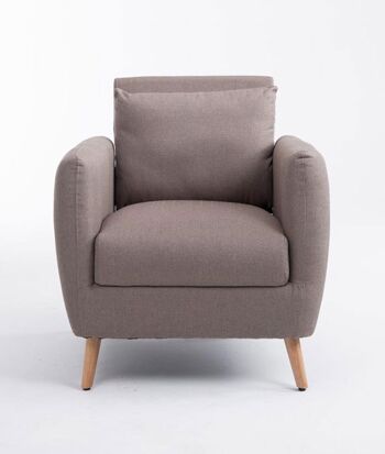 Fauteuil Russolillo Tissu Taupe 68cm 9