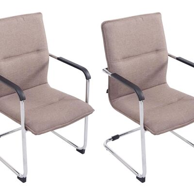 Sipicciano Set van 2 Bezoekersstoelen Stof Taupe 8x60cm