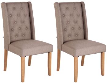 Lot de 2 Chaises Solacciano Tissu Taupe 10x63cm 1