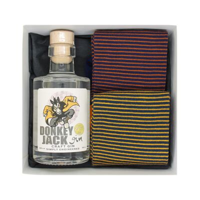 Donkey Jack Gin & Chaussettes rayées 42-46 Coffret cadeau
