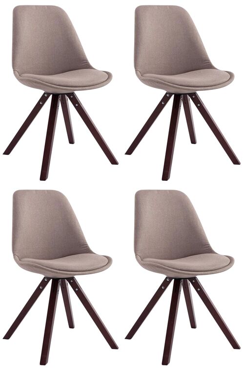 Spinacceto Set van 4 Bezoekersstoelen Stof Taupe 6x56cm