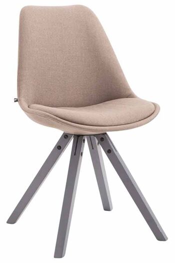 Stampalone Lot de 4 Chaises visiteurs Tissu Taupe 6x56cm 2