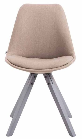 Stampalone Lot de 4 Chaises visiteurs Tissu Taupe 6x56cm 3